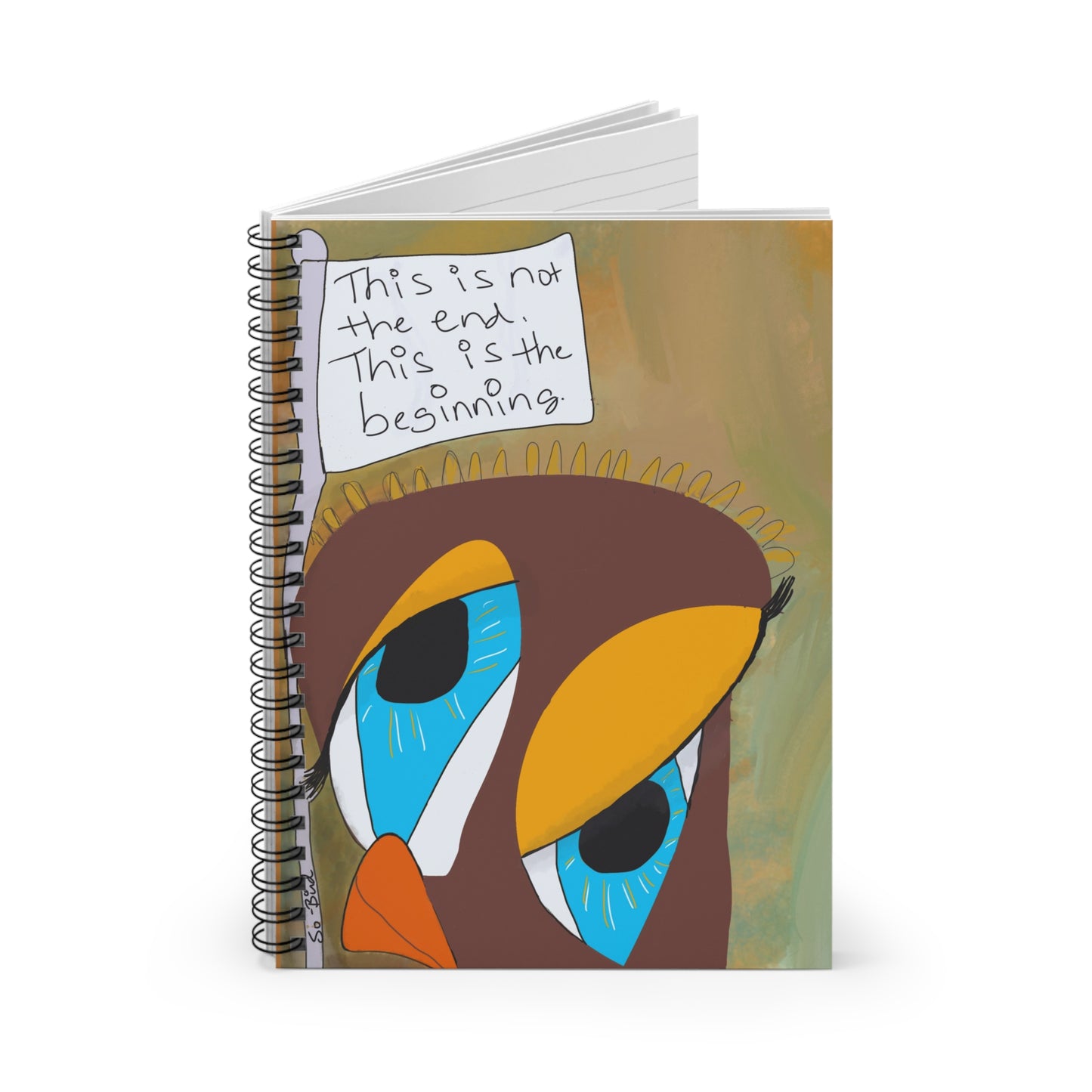 The Spiral Notebook - Surrender Recovery Journal by Printify features "This is not the end, This is the beginning" on its cover—ideal for mindfulness and self-care journaling.