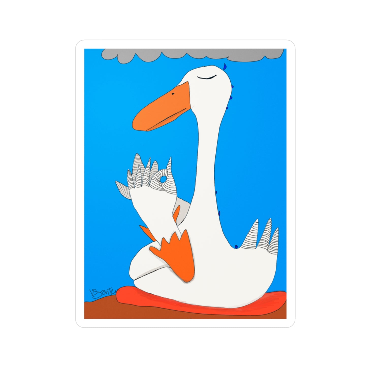 Vinyl Decal - Sobriety Gifts, Duck Feathers Meditation