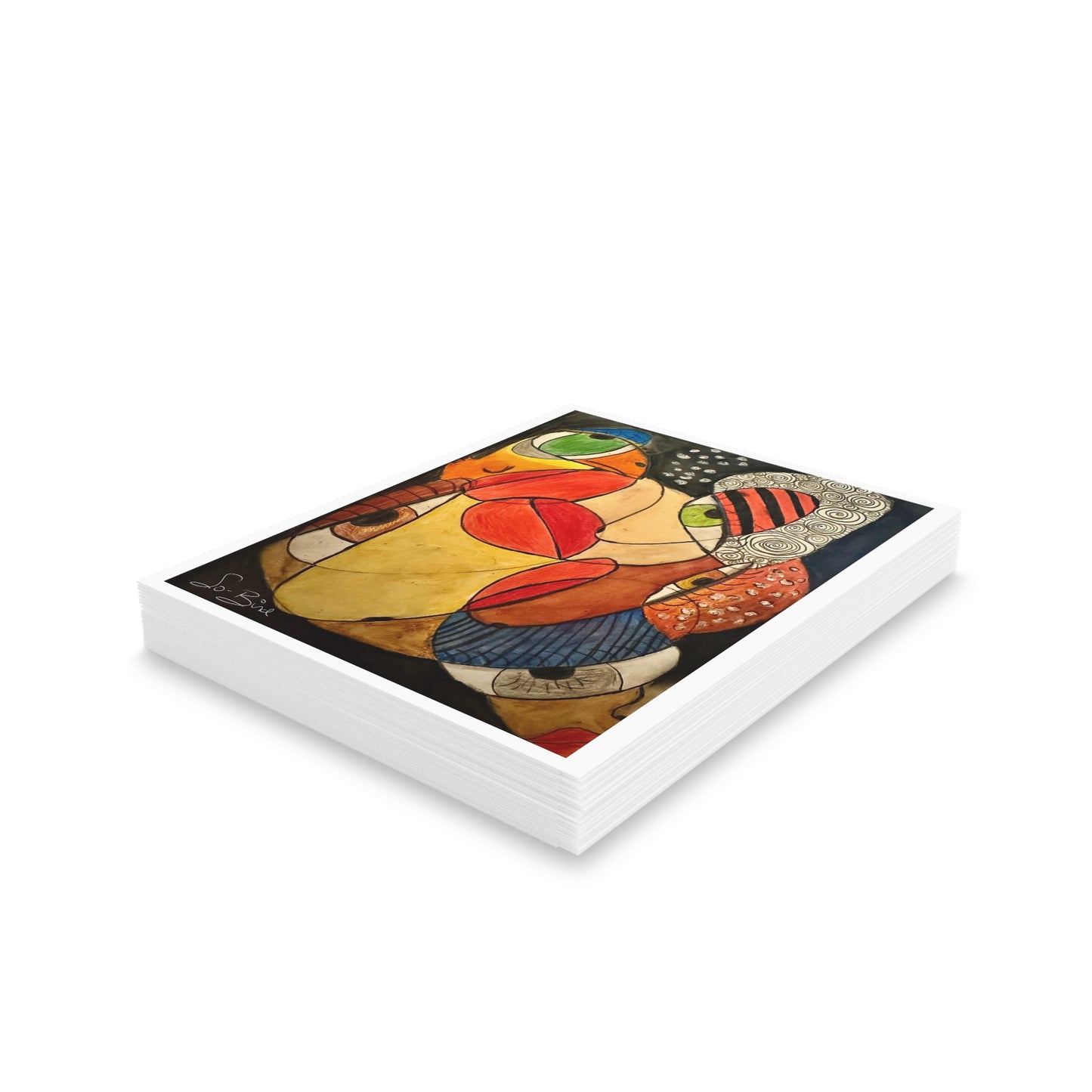 The 'We' Thing Friends in Recovery BLANK Greeting Card Set by Printify features abstract, colorful designs—perfect for sending encouragement and support to a friend in recovery.