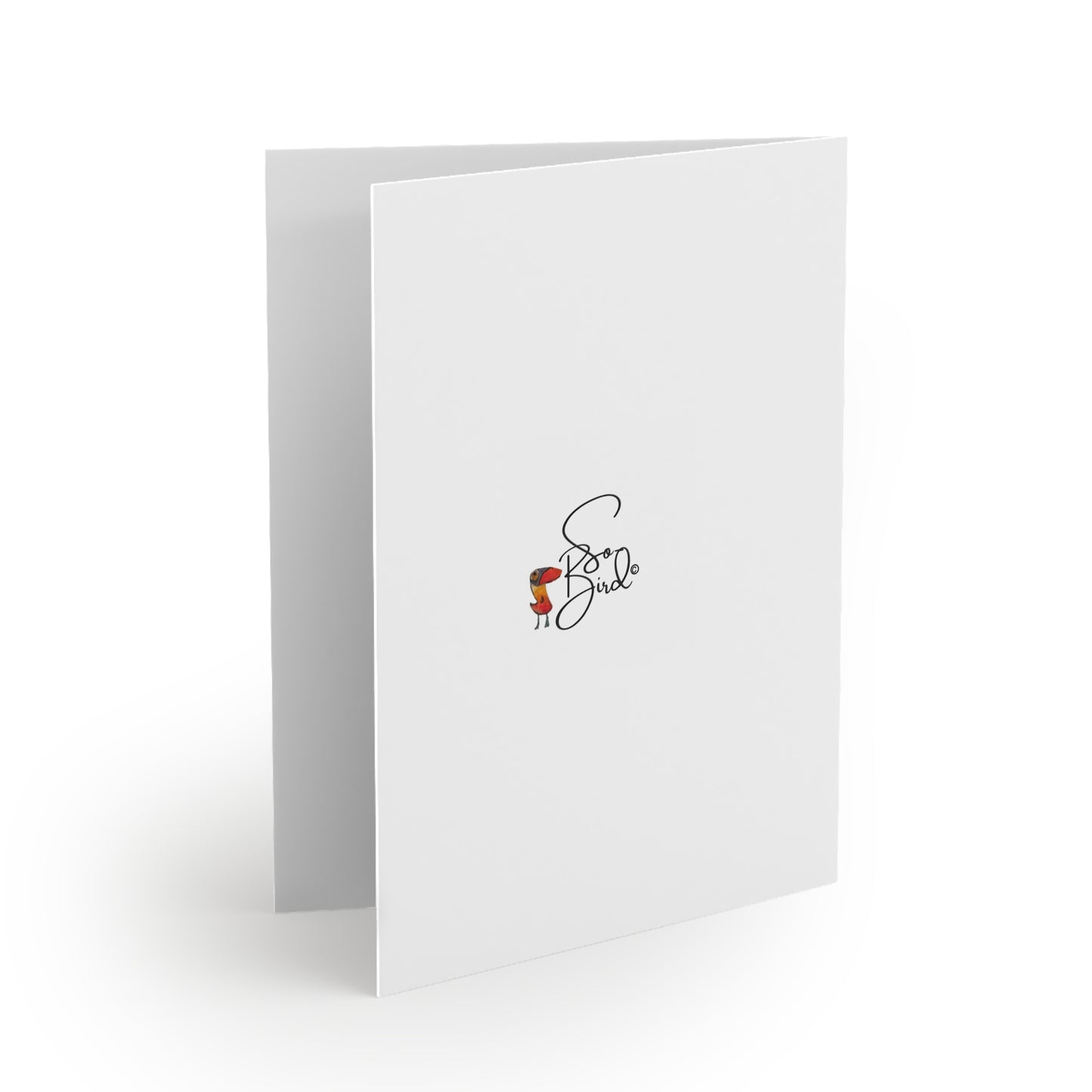 The Greeting Cards Recovery Celebration by Printify features a white card slightly open, with a person waving and "Good Luck" handwritten—perfect for recovery wishes or celebrating milestones.