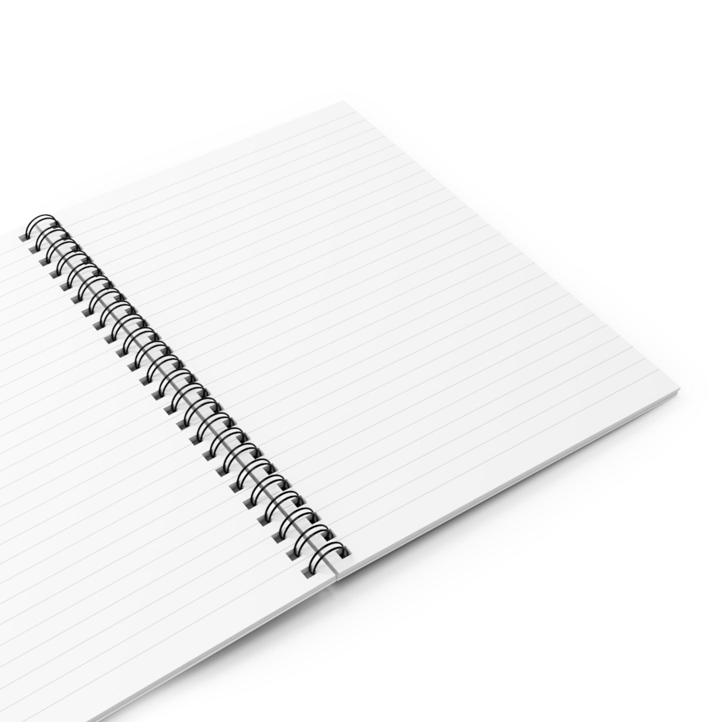 The Printify Spiral Notebook - Pink Cloud Recovery Journal Ruled Line features clean, lined pages and a spiral binding, shown angled on a white background—perfect for writing or tracking your recovery journey.