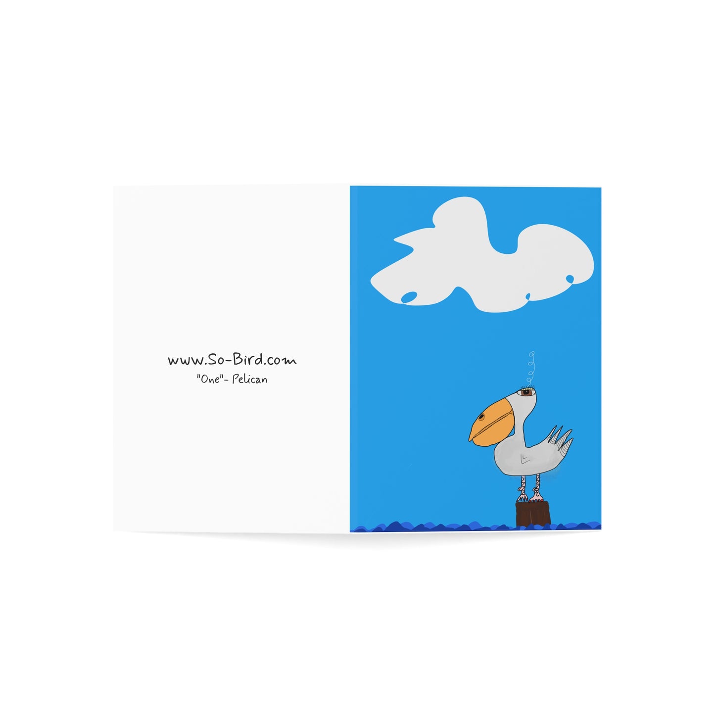 "One" Pelican - Greeting Cards (1, 10, 30, and 50pcs)