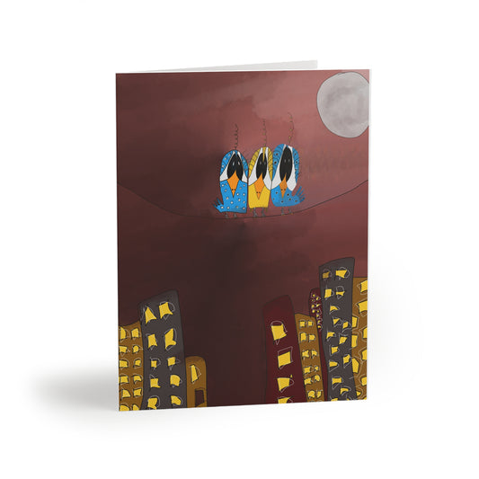 Greeting Cards Set - Three Birds On A Wire -1, 8, 16, and 24 pcs