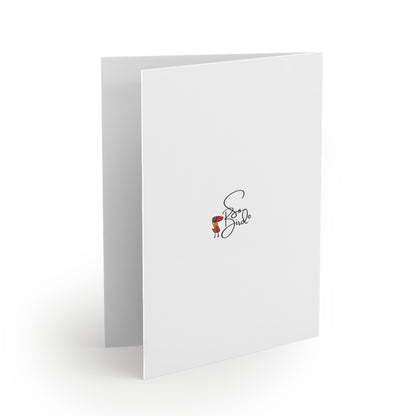 The Greeting Cards - I Surrender set by Printify features minimalistic white cards with a red-illustrated figure and black cursive text—ideal for expressing support or celebrating recovery milestones. Available in sets of 8, 16, or 24.