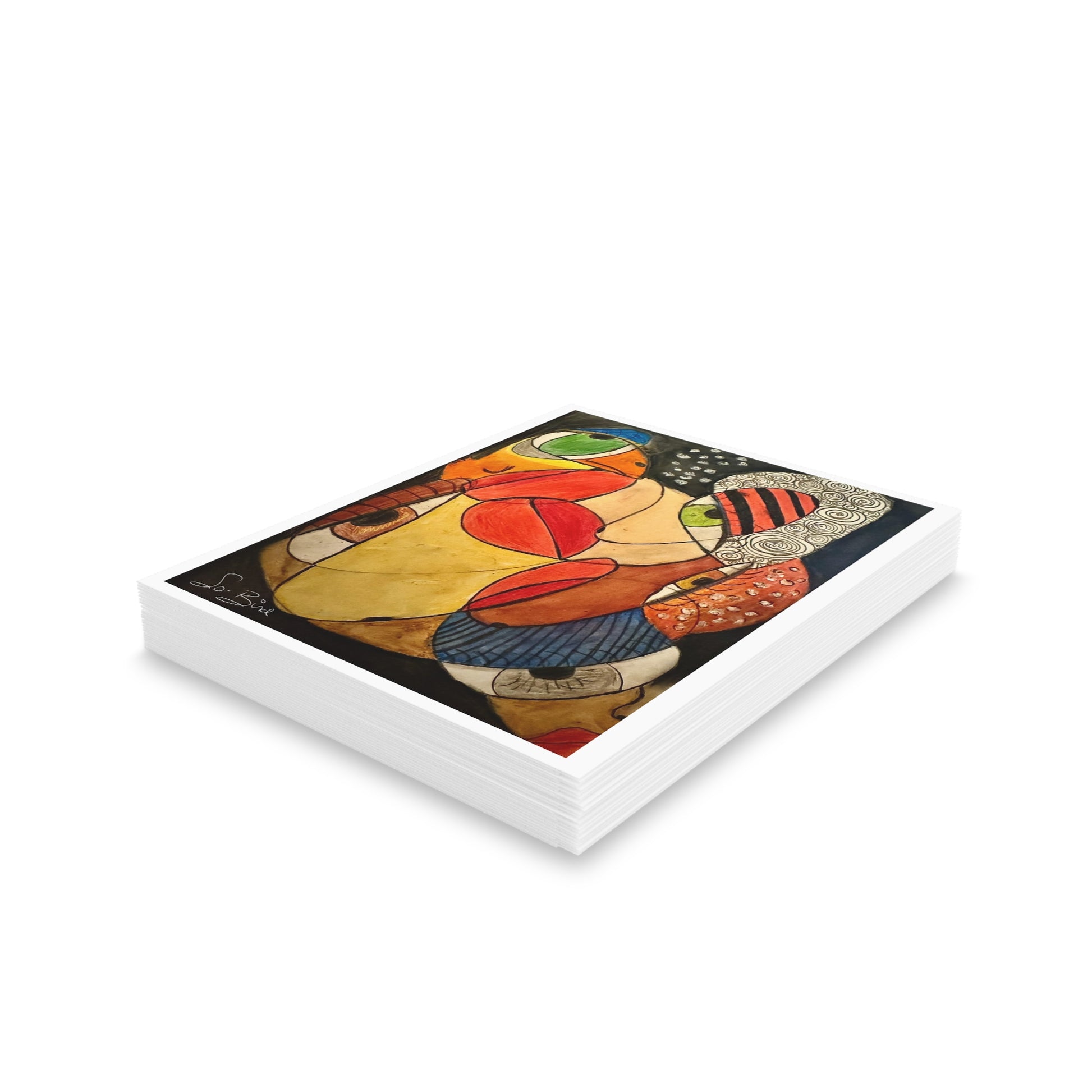 The 'We' Thing Friends in Recovery BLANK Greeting Card Set by Printify features abstract, colorful designs—perfect for sending encouragement and support to a friend in recovery.