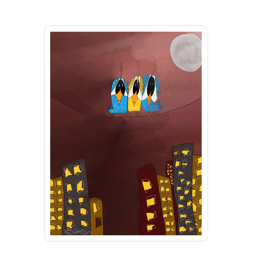 Vinyl Decal - Sobriety Gifts, Three Birds On A Wire
