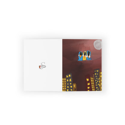 Greeting Cards Set - Three Birds On A Wire -1, 8, 16, and 24 pcs
