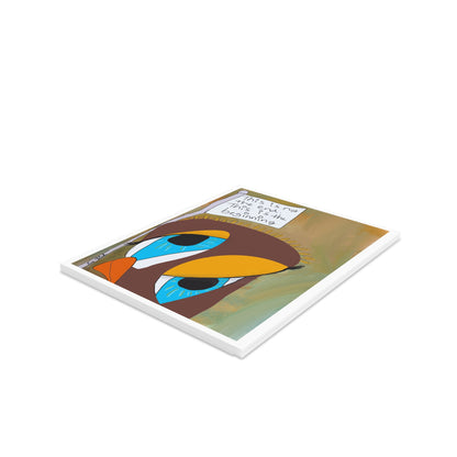 Printify’s “Greeting Cards - Blank inside - Surrender, Step One, This is Not the End, This is the Beginning” set of 24 features a vibrant owl on a green-brown background with a text box above—perfect for sending positive messages.