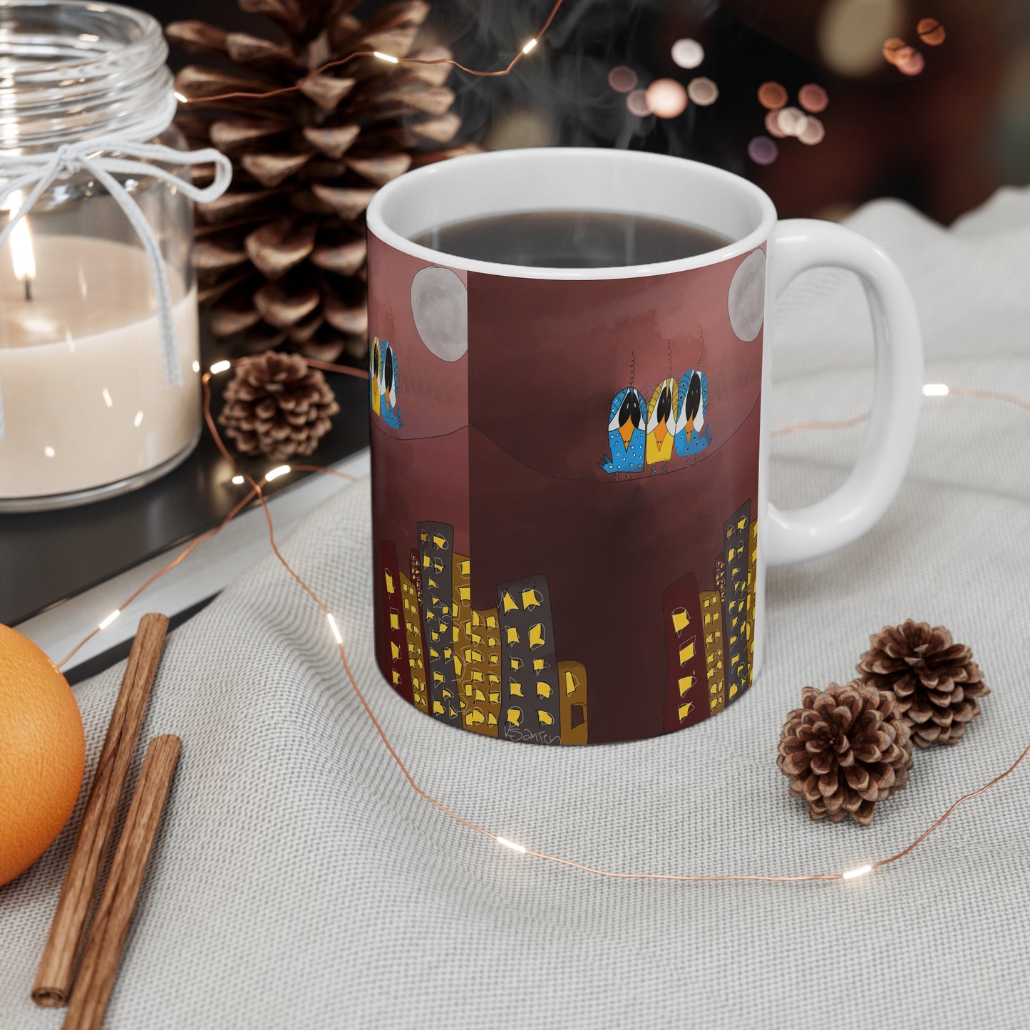 Mug 11oz - Stuck in the middle with you and 3 birds on a wire, Sobriety gifts